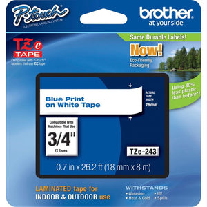 BROTHER TZE243 LABEL,3/4 BLUE/